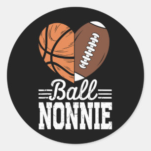 Ball Nonnie Basketball Fußball Spielball Sport Lov Runder Aufkleber