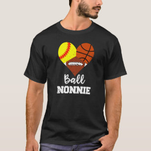 Ball Nonnie Heart Softball Basketball Fußball Nr. T-Shirt