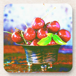 "Ball of Cherries Fruit" Niedliches Foto. Jetzt ka Getränkeuntersetzer