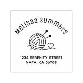 Ball of Knitting Yarn Craft Arch Address Permastempel (Design)