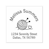 Ball of Knitting Yarn Craft Arch Address Permastempel (Design)