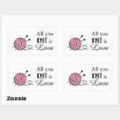 Ball of Knitting Yarn Craft - Custom Color Rechteckiger Aufkleber (Blatt)