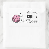 Ball of Knitting Yarn Craft - Custom Color Rechteckiger Aufkleber (Tasche)