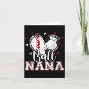 Ball Oma Baseball Fußball Herz Oma von beiden Karte
