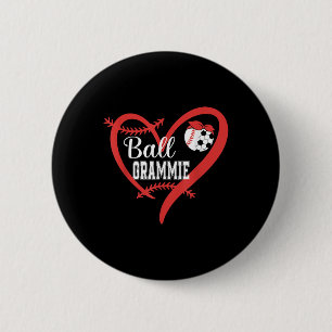 Ball Oma Baseball Fußball Spieler Herz Liebe  Button