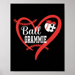 Ball Oma Baseball Fußball Spieler Herz Liebe Poster