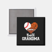 Ball Oma Fun Baseball Basketball Fußball Magnet (Vorderseite/Rückseite)