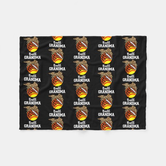 Ball Oma Funny Softball Volleyball Basketball Fleecedecke (Vorderseite (Horizontal))