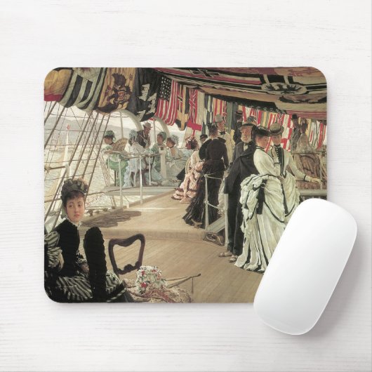 Ball on Shipboard von James Tissot, Viktorianisch Mousepad (Mit Mouse)
