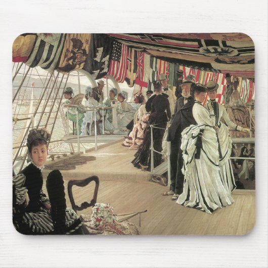 Ball on Shipboard von James Tissot, Viktorianisch Mousepad (Vorne)