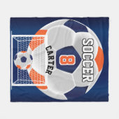 ⚽ Ball - Orange, Weiß und Blau Fleecedecke (Vorderseite (Horizontal))