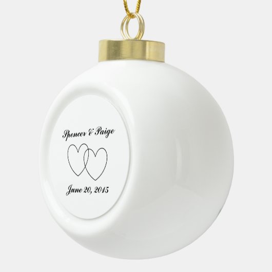 Ball-Ornament "Interlocking Hearts" Keramik Kugel-Ornament (Rechts)