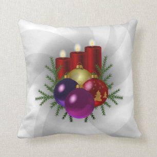 Ball Ornamente und Kerzenlicht Weihnachtskissen Kissen