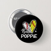 Ball pe Ball Herz Baseball Softball Button (Vorne & Hinten)