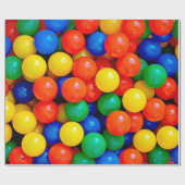 Ball Pit Bouncy Balls Blau, Grün, Rot, Gelb Geschenkpapier (Flach)
