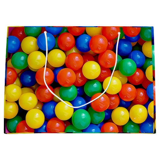 Ball Pit Themed Birthday Bag Große Geschenktüte (Vorderseite)