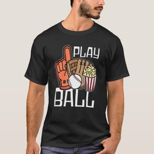 Ball Play Baseball Gloves Baseball Player Baseball T-Shirt (Vorderseite)