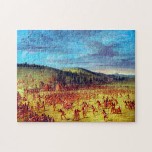 Ball Play of the Choctaw Ball Up George Catlin Puzzle