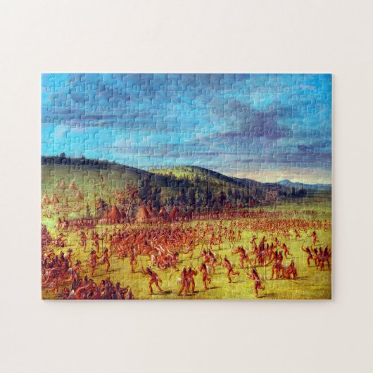 Ball Play of the Choctaw Ball Up George Catlin Puzzle (Horizontal)