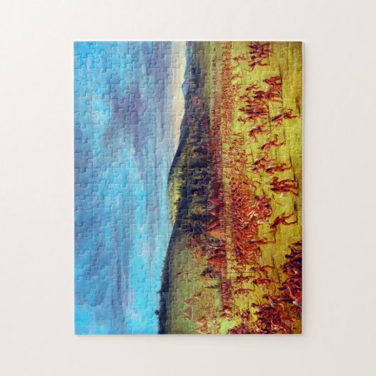 Ball Play of the Choctaw Ball Up George Catlin Puzzle (Vertikal)