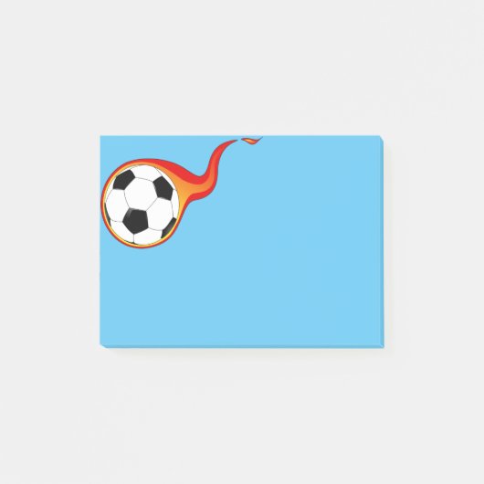 Ball-Post-it-Notes für flammende Fußball Post-it Klebezettel (Vorderseite)