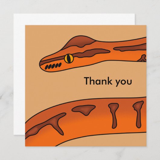 Ball-Python Dankeskarte (Vorne/Hinten)