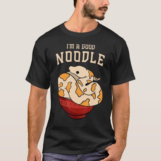 Ball Python, denn ich bin ein guter Nudeln T-Shirt (Vorderseite)
