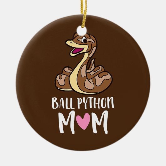 Ball Python Mama Snake Ball Python Keramik Ornament (Vorne)