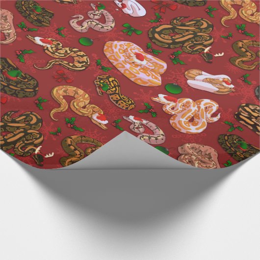 Ball Python Morph Holiday Red Geschenkpapier (Ecke)