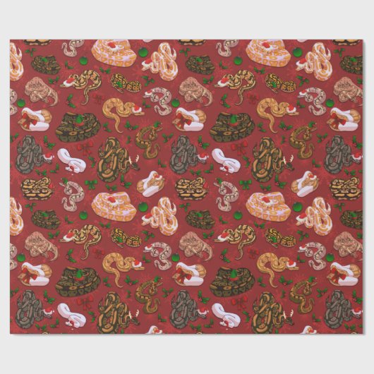 Ball Python Morph Holiday Red Geschenkpapier (Flach)