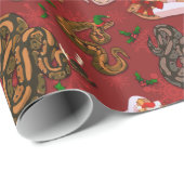 Ball Python Morph Holiday Red Geschenkpapier (Rolleneckpunkt)
