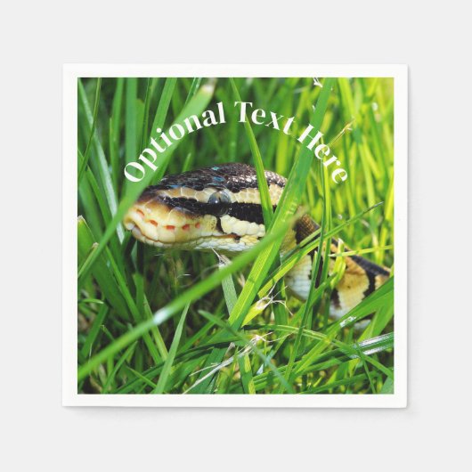 Ball Python Schlange im Gras Serviette (Vorderseite)