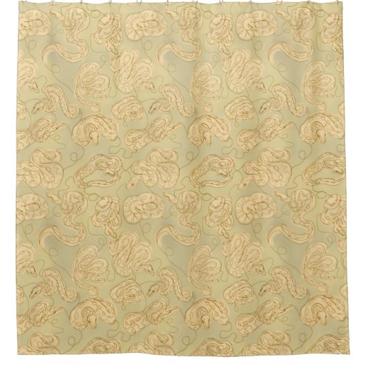 Ball Python Schlange Künstlerischer Kontakt in Erd Duschvorhang (Vorderseite)