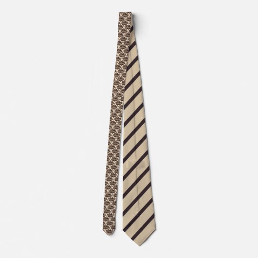 Ball Python Snake, Brown und Tan Gemustert Krawatte (Rückseite)