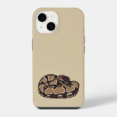 Ball Python Snake, Brown und Tan Illustriert iPhone Hülle (Rückseite)