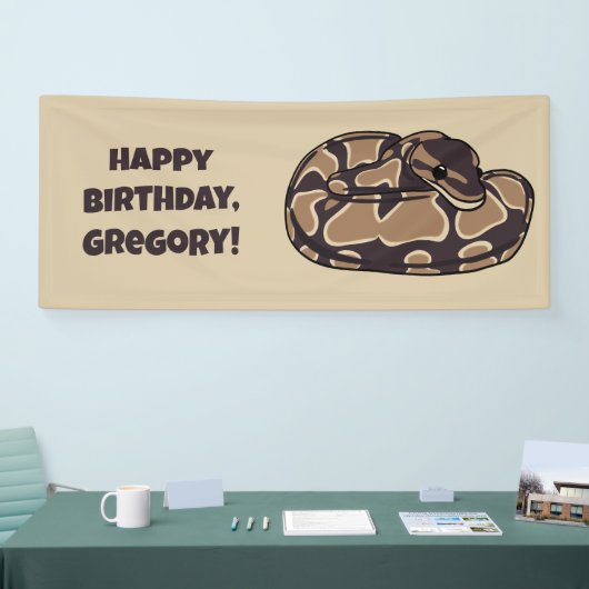 Ball Python Snake, Brown und Tan Personalisiert Banner (Messe)
