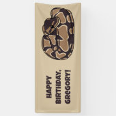 Ball Python Snake, Brown und Tan Personalisiert Banner (Vertikal)