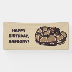 Ball Python Snake, Brown und Tan Personalisiert Banner