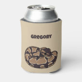 Ball Python Snake, Brown und Tan Personalisiert Dosenkühler (Kanne Rückseite)