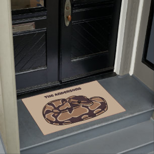 Ball Python Snake, Brown und Tan Personalisiert Fußmatte
