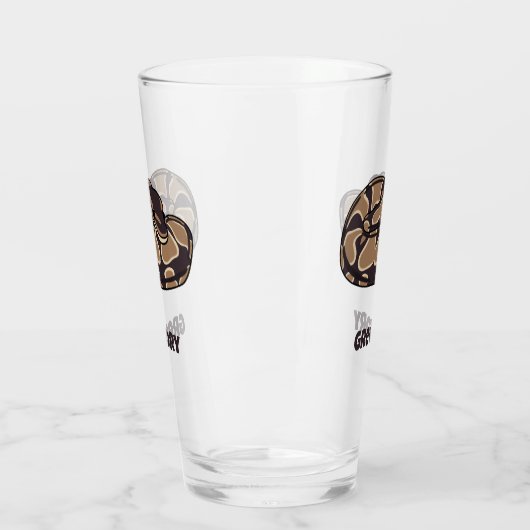 Ball Python Snake, Brown und Tan Personalisiert Glas (Links)