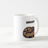 Ball Python Snake, Brown und Tan Personalisiert Kaffeetasse (VorderseiteRechts)