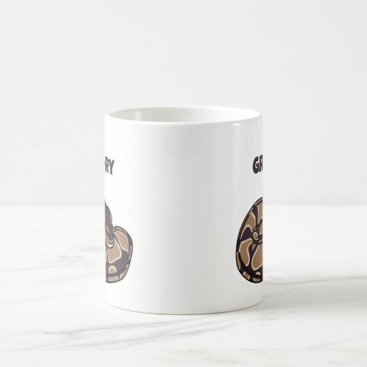 Ball Python Snake, Brown und Tan Personalisiert Kaffeetasse (Mittel)