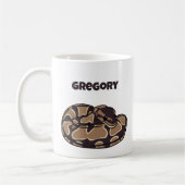Ball Python Snake, Brown und Tan Personalisiert Kaffeetasse (Links)