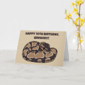 Ball Python Snake, Brown und Tan Personalisiert Karte (Gelbe Blume)