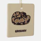 Ball Python Snake, Brown und Tan Personalisiert Keramikornament (Rechts)