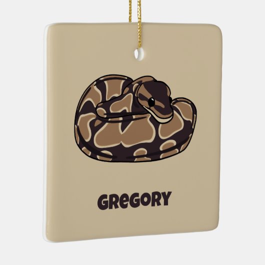 Ball Python Snake, Brown und Tan Personalisiert Keramikornament (Rechts)