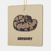 Ball Python Snake, Brown und Tan Personalisiert Keramikornament (Links)