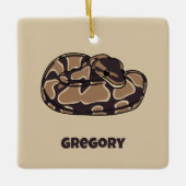 Ball Python Snake, Brown und Tan Personalisiert Keramikornament (Vorderseite)