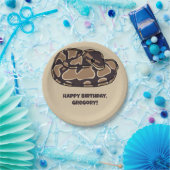 Ball Python Snake, Brown und Tan Personalisiert Pappteller (Party)